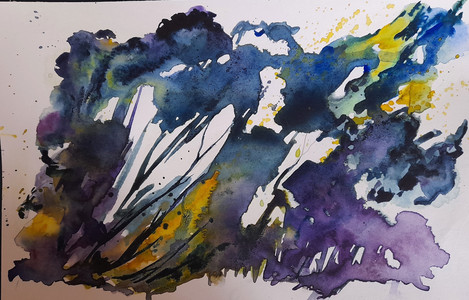 Chrissy F, Abstract windblown trees, watercolour.jpg